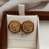 Resin Retro Metal Relief Portrait Stud Earrings Irregular Earrings Simple High-end Versatile Women's Fashion Exquisite