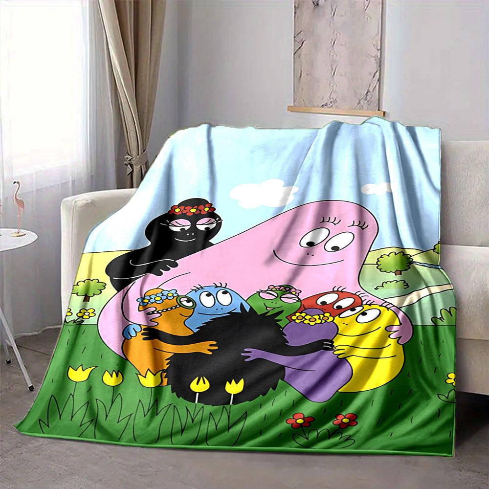 1PC Barbapapa Characters Blanket, Throw For Sofa, Bed, Travel, Camping, Livingroom,
