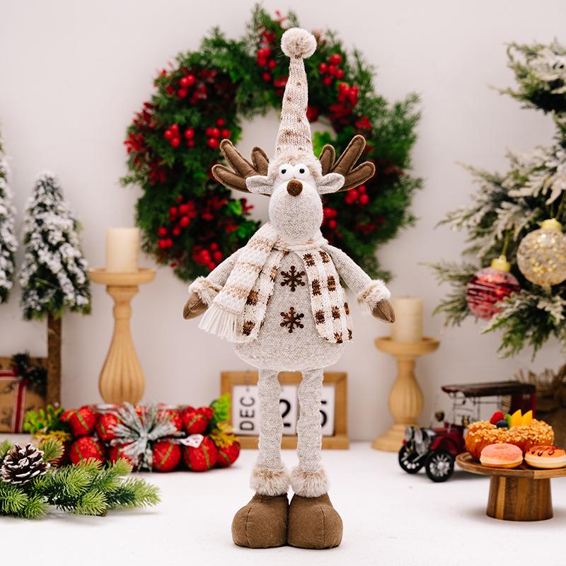 Christmas Telescopic Doll European Style Santa Claus Snowman Elk Hanging Leg Doll Christmas Decoration Supplies