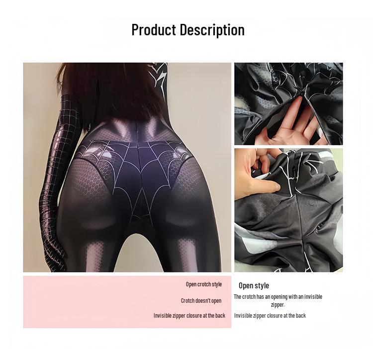 Costume da Cosplay di Daji di Halloween: Tuta nera da donna Spiderman, Costume di Asuka da Overwatch
