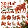Shining Xmas Tree Sheep Hanging Ornaments 2027 Year of The Sheep Keychain Holiday Party Decor