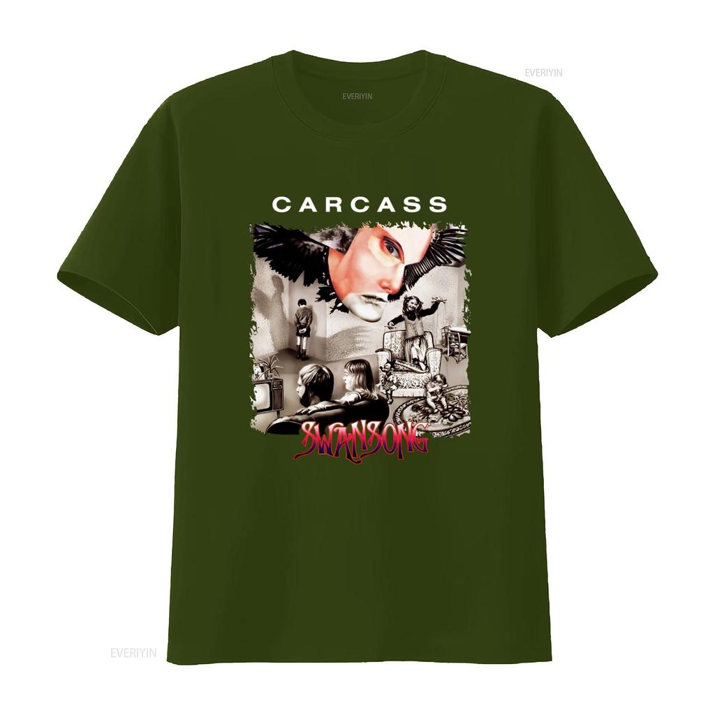 Carcass Swansong Music Cotton T Shirt Featuring Bill Steer Daniel Wilding Artwork Vintage Washed Fashion Soft Stretched