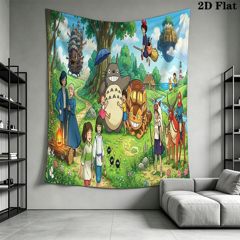 Prinzessin Mononoke Mythische Reise Wandteppich Wandmontage Mode Druck Hintergrundtuch Weihnachtsgeschenk Weich