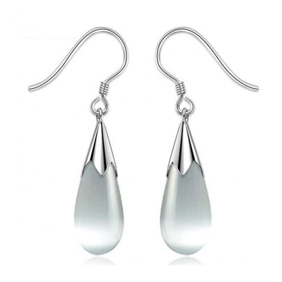 Fashion Waterdrop Hook Opal Leaf Earring Earrings Flower Jewelry for Women Gift