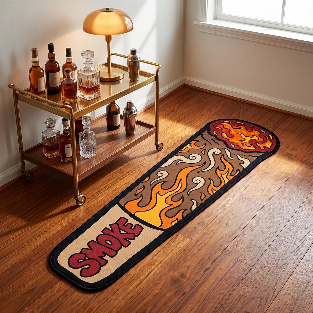 Creative Cigar-Shaped Rectangular Rug, Soft Non-Slip Entryway Mat, Bedroom and Living Room Rug, Home Decor