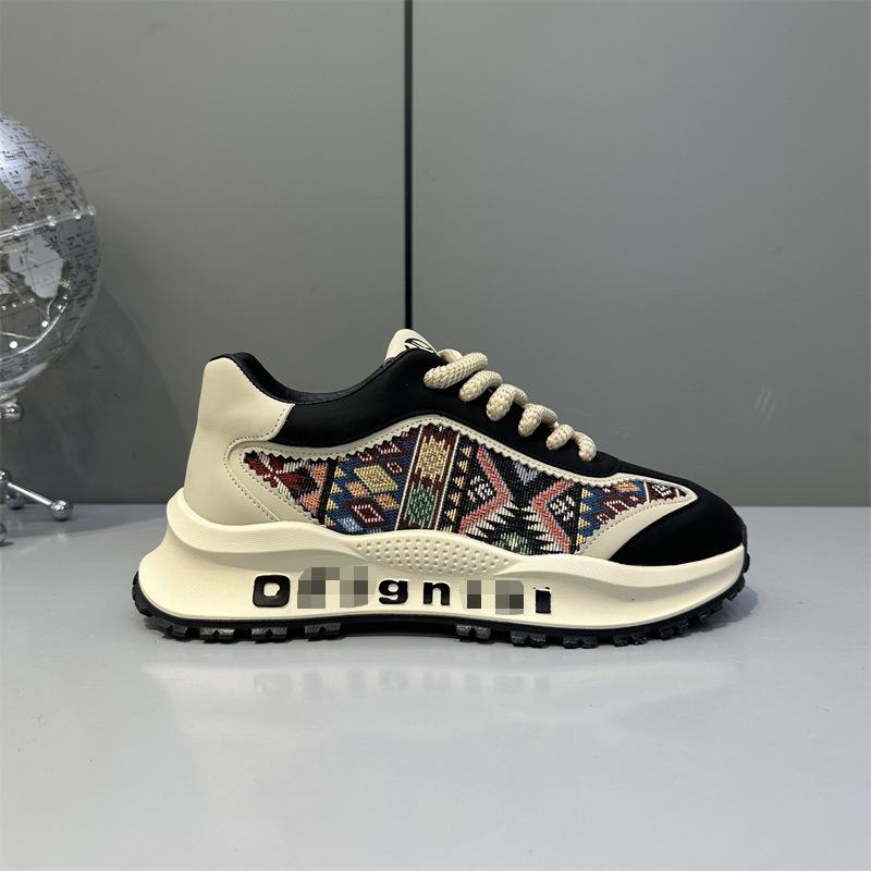 22 winter new printing embroidery sports shoes casual and comfortable platform dad shoes