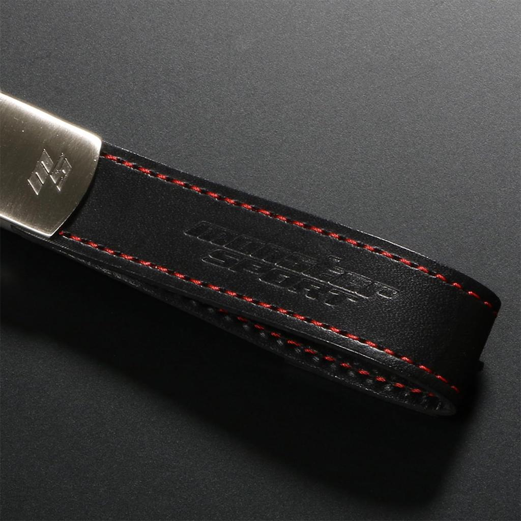 MONSTER SPORT Leather with Presentation Made In Genuine Leather Key Keychain, Black, Box, Japan, (Cowhide Leather), Strap, 992100-0000MK