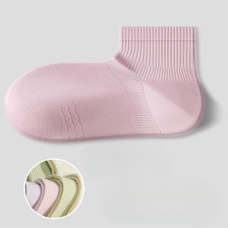 Women's Spring and Summer Days Thin Pure Cotton Mesh Breathable Boneless Right Angle Short Cotton Socks