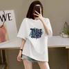 % pure cotton short-sleeved T-shirt for women, the new summer loose printing half-sleeved high-end thin explosive top