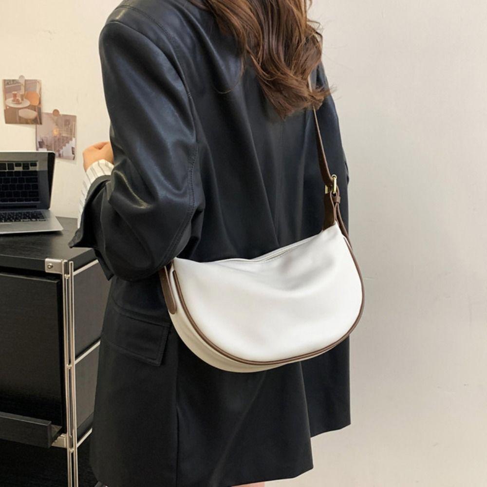 Adjustable Strap Vintage Crossbody Bags Zipper Underarm Dumpling Bag PU Leather Shoulder Bag  party