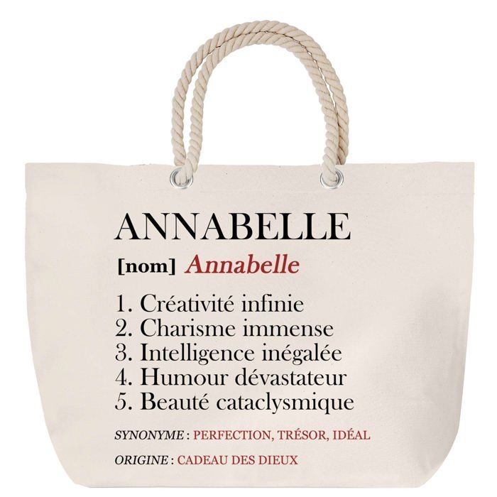 Sac de plage - PLANETEE - Annabelle - Anse corde - Grand format - Personnalisable