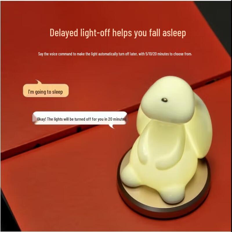 Starry Rabbit Voice-Controlled Ceramic Night Light