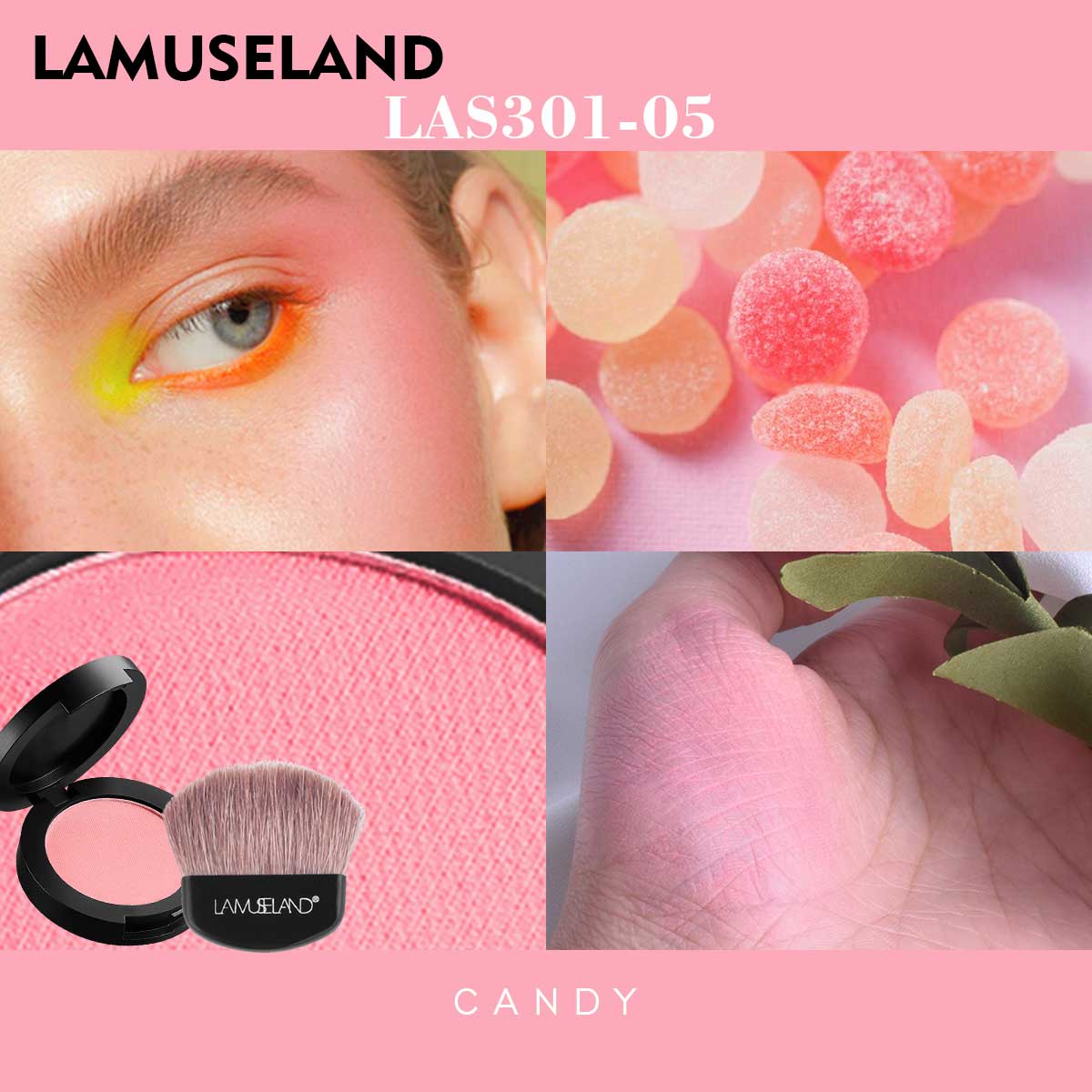 

LAMUSELAND Face Set Бархатные румяна с кистью для румян #LAS301