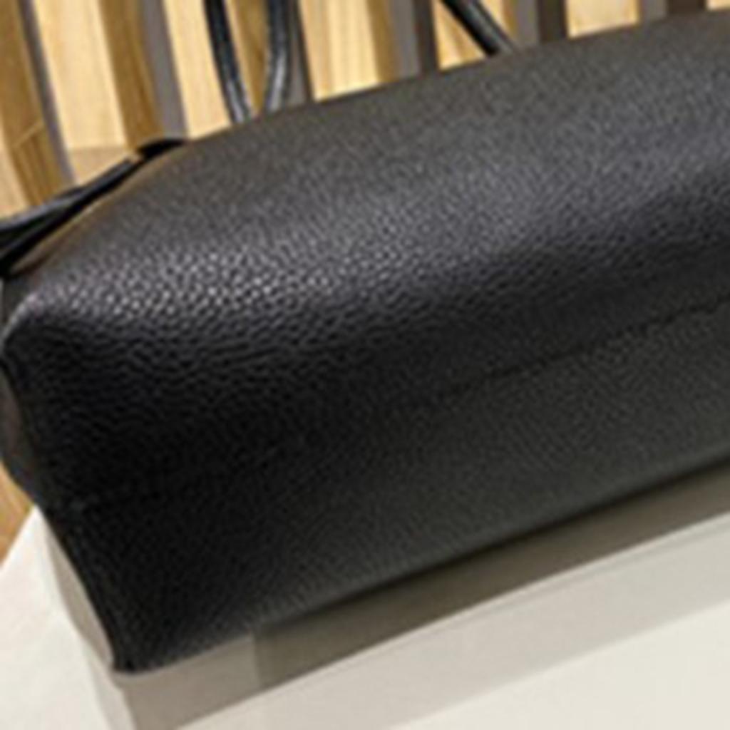 Women Tote Bag Large Capacity Black Simple Trendy PU Handbag Practical Tote Shoulder Bag Black Free Size