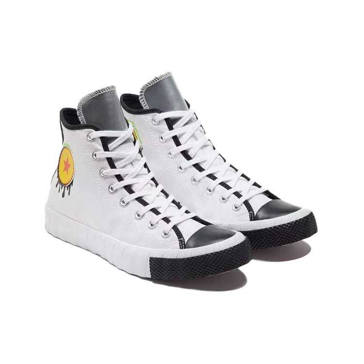 Converse Pop Art Unt1tl3d High Top Canvas Sneakers Unisex Sneakers White Black Yellow 171734C