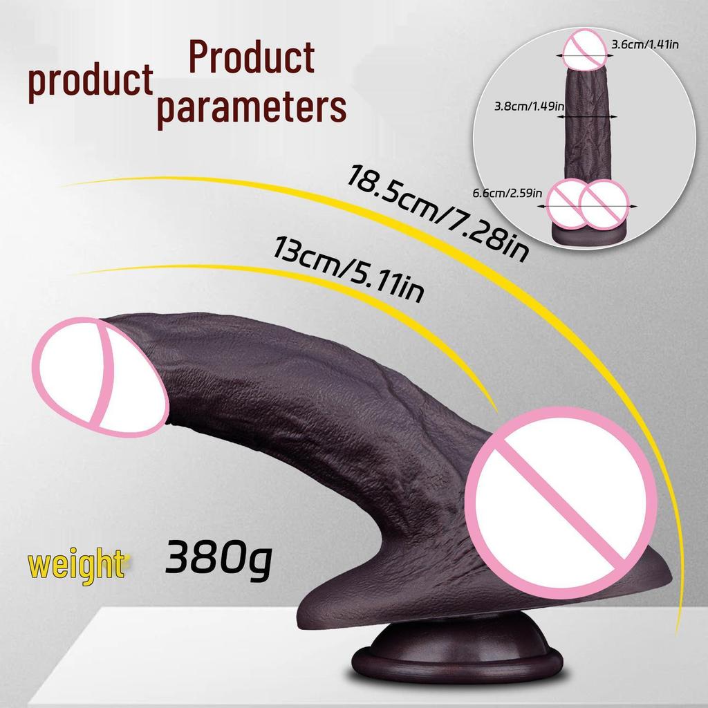 Realistic Black Man Penis Simulator Female Masturbator - Soft, Thick, Manual Thrusting for Intense Orgasms