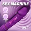 2 In 1 Realistic Telescopic Vibrating Heating Massager G-Spot Stimulation Powerful Suction Cup Detachable Vibrator Female Masturbator Adult Toy