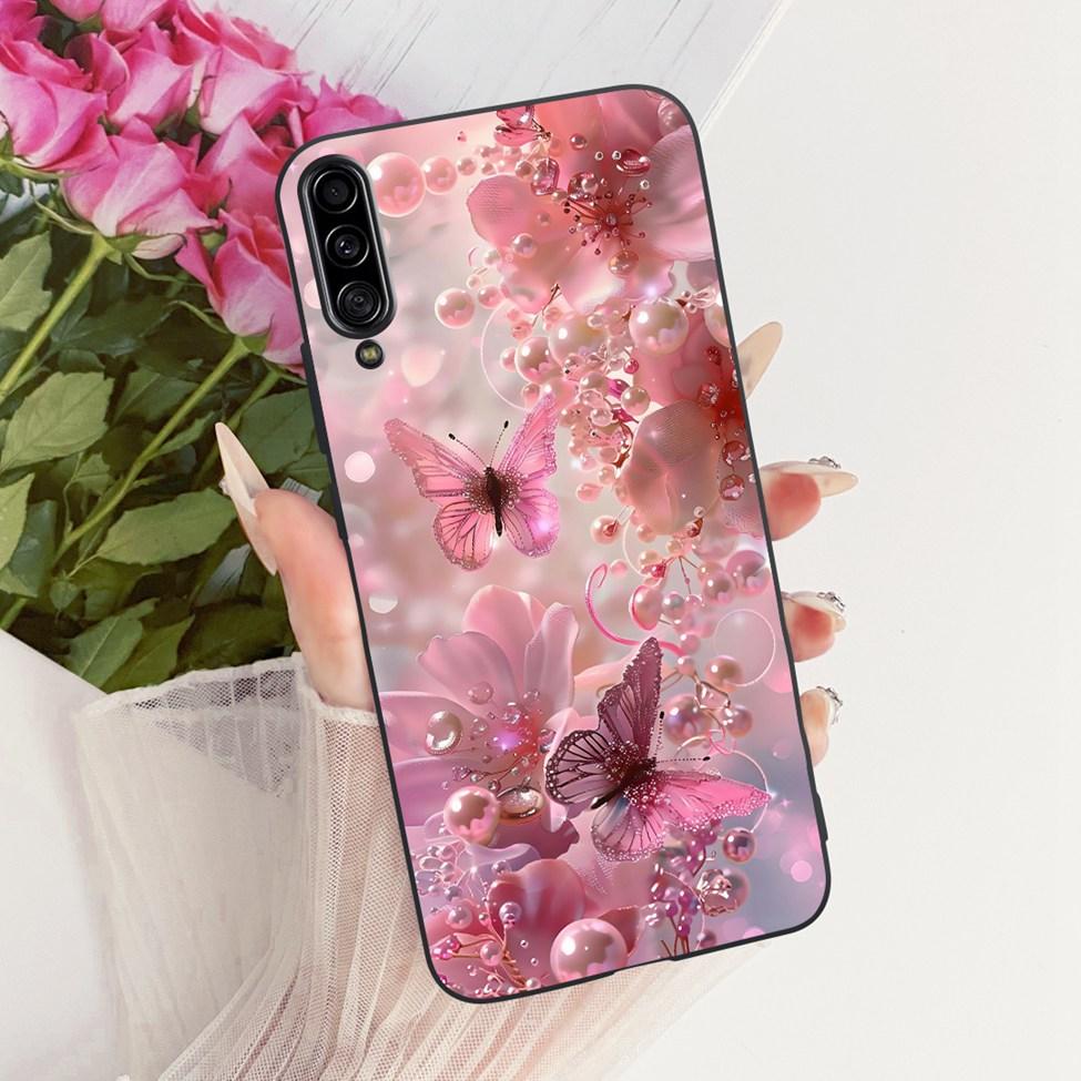 Pour Samsung Galaxy A90 5G Coque Silicone Mignon Mode Fleurs Peinte Drôle Coquille Pour Samsung A90 5G SM-A908B SM-A908N SM-A9080