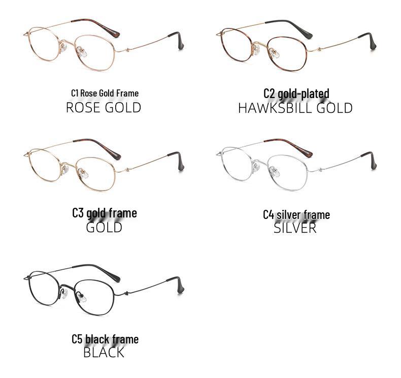 Louis Oval Pure Titanium Glasses - Small Frame, Screwless 47 Mm, High-End Nerd Style, Cold Aesthetic