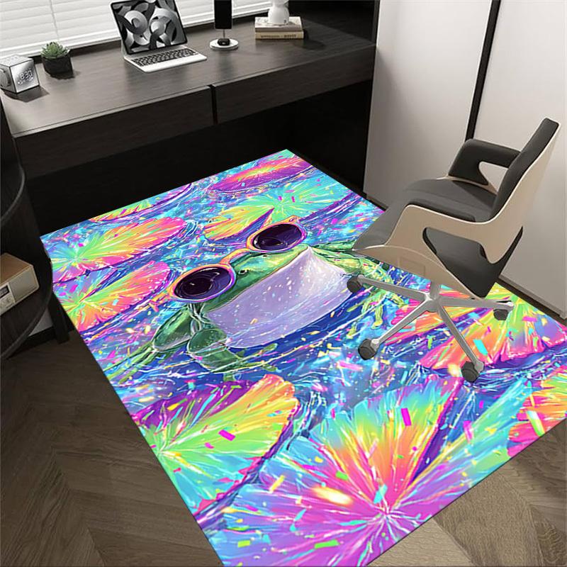 1PC frog sunglasses Extra Large Non Slip Floor carpet, Office, family, Studio   Large Area Rug Indoor Rugs, Bold Statement Piece