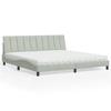 VidaXL Bed with Light Grey Mattress 200x200 Cm Velvet, Bedroom Furniture, Double Bed, Curved Bed Frame, 3208616