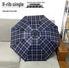 Extra Large Ten-Bone Water-Repellent Plaid Umbrella - British Style for Men & Women, Double/Triple Use