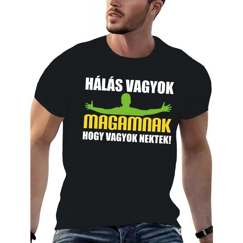 European Size Fun Hungarian Men's Short Sleeve T-shirt Summer T-shirt Top