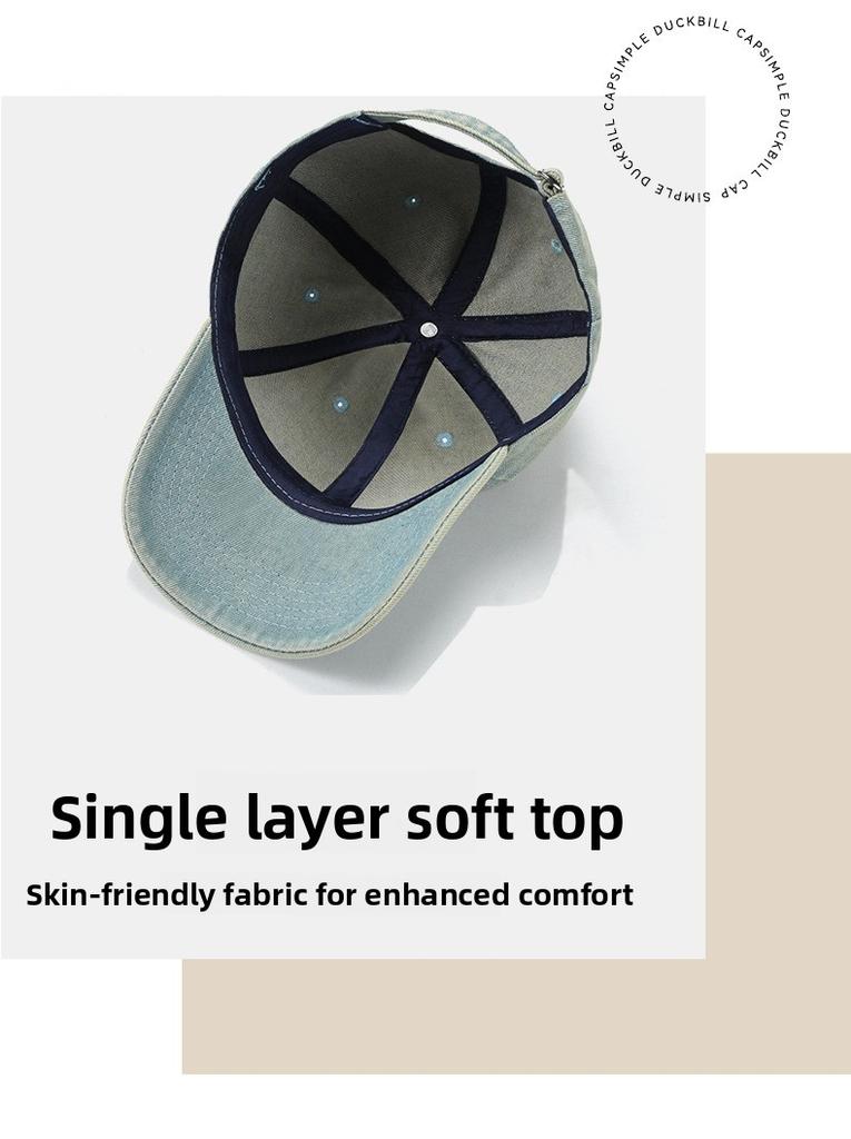 Cross-border Sunshade Face Shown Small Cap Washed Old Minimalist Cowboy Hat Custom Printing Embroidered LOGO Baseball Cap 100%