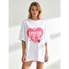 Oversized T Shirt Black Lovely And Caffeinated Heart Coffee Cup Print Casual Wear For Women Summer Outfit Trendy Graphic Tee