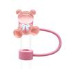 2 Peças Tampa de Silicone para Canudo Diâmetro Interno 10mm Design de Urso Tampa de Canudo Protetor de Canudo à Prova de Poeira para Copos e Garrafas Tampa de Vedação Reutilizável para Bebidas