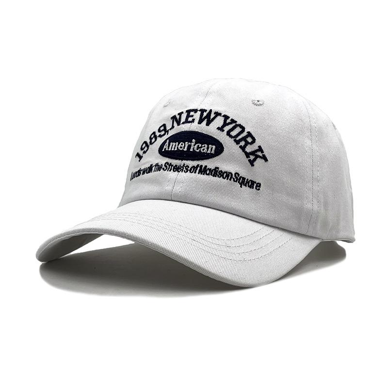 Vintage American Letter Embroidery Cap Men'S And Women'S Casual Versatile Bent Baseball Cap Men'S
