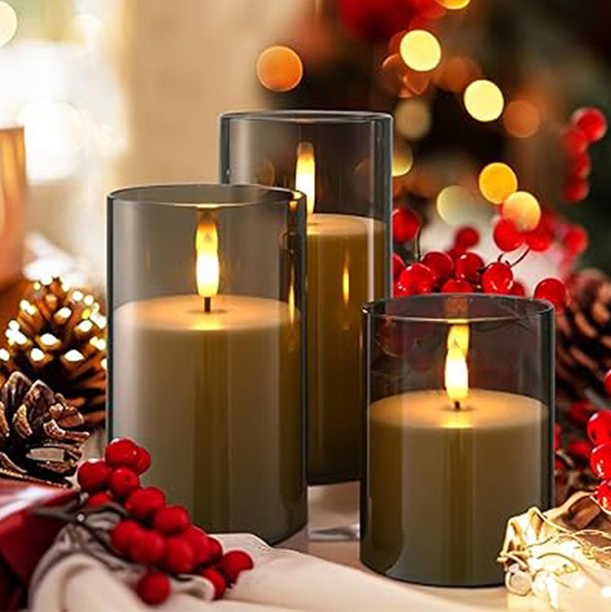 

3 шт./компл. беспламенные свечи 3D фитиль электрическая светодиодная свеча на батарейках с пультом дистанционного управления для вечеринки в отеле, свадьбы, дома, вечеринки Smoky Gray