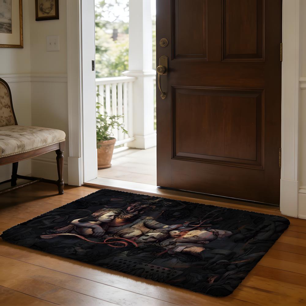 DDisco EElysium Video Game Floor Mat Soft Flannel Absorbent Mat Non-Slip Rug Home Bedroom Bathroom