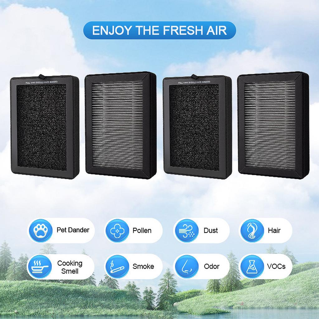 Pack of 4 HEPA Filter Cartridges Quality Filtration Air Purifier Filter Replacement Filter Plastic Air Cleaners Filter