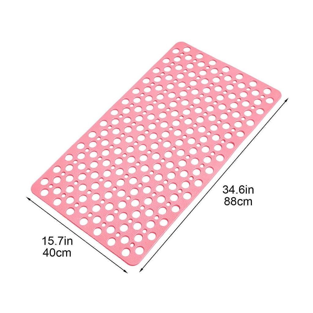 Extra Long TPE Bathtub Mat, Non-Slip with Multi-Hole Drainage & Strong Suction Cups, Skin-Friendly Shower Mat Compatible with Standard Tubs