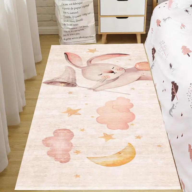 Rosa Teppich für Kinder Jungen Mädchen Cartoon Spiel Quadratische Teppiche Kindergarten Frühe Bildung Baby Krabbelmatte Heimdekor Teppich