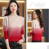 Women's Crew Neck Sweater Autumn and Winter Gradient Knit Pullover Loose Thick Knit Top