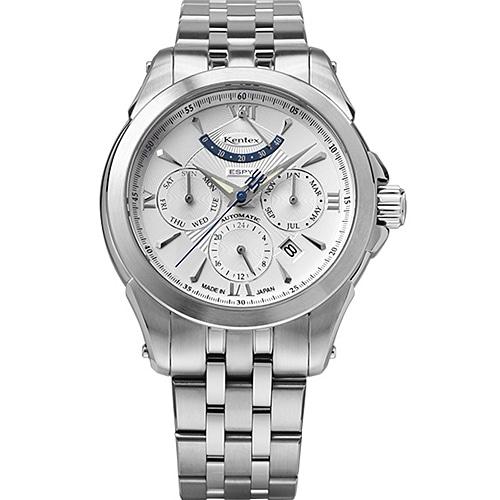 Kentex Espy Active II Silver Automatic Men's Metal Belt E546M-08 Wrist Watch