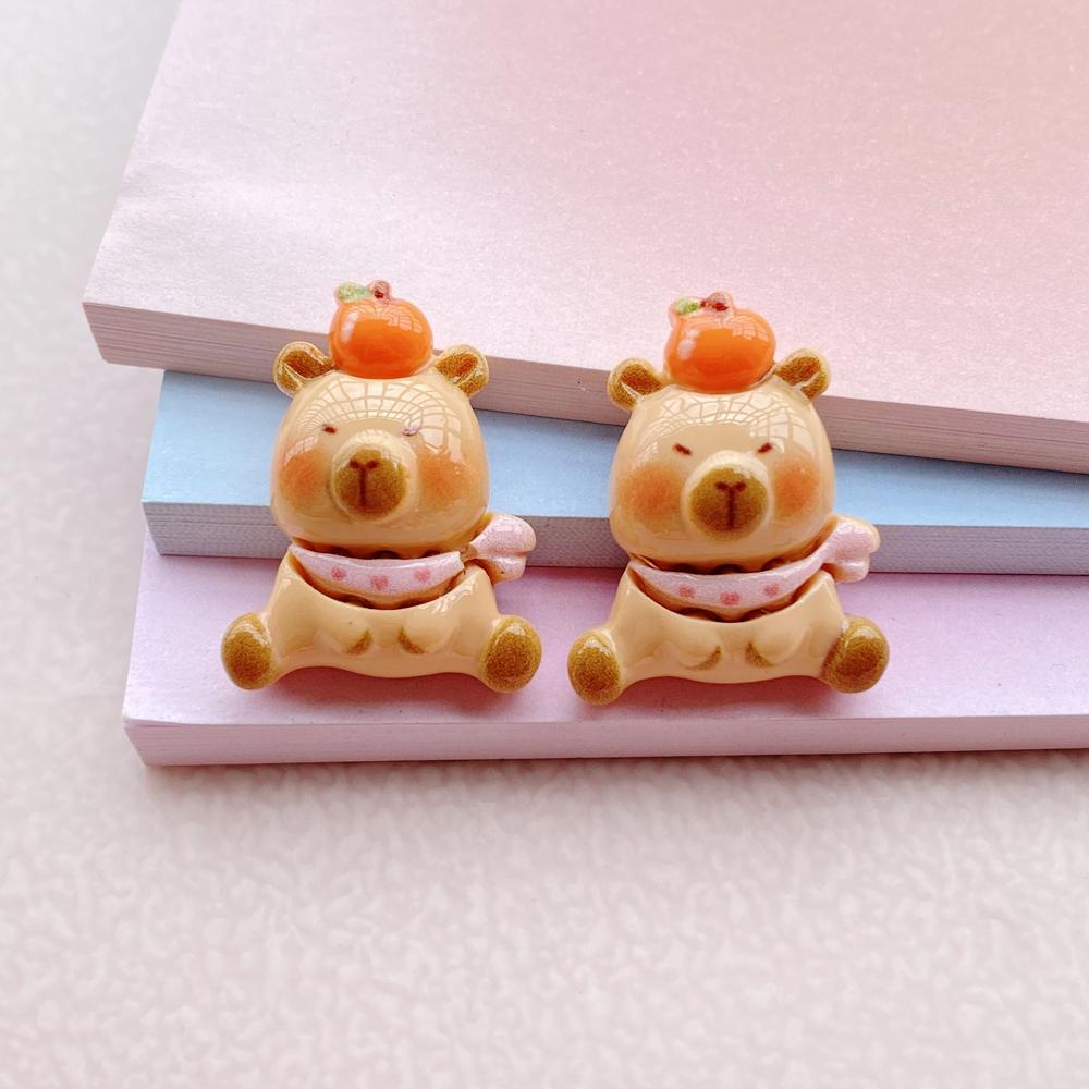 10PCS New Models Colorful Cartoon Bear Series Resin Scrapbook DIY Jewelry Hairpin Headrope Decoration Crafts