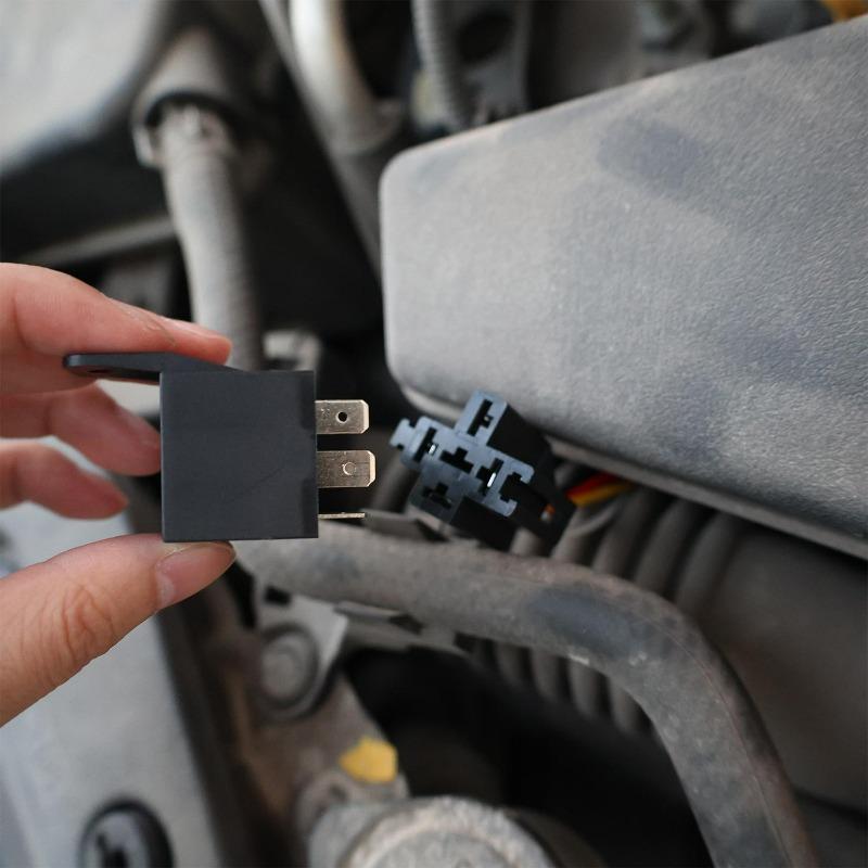 4 Pin 40A Auto Car Relay DC 12V 24V with Socket Mounting Hole Coil Power Automobile Control Device with Line Motors Relays