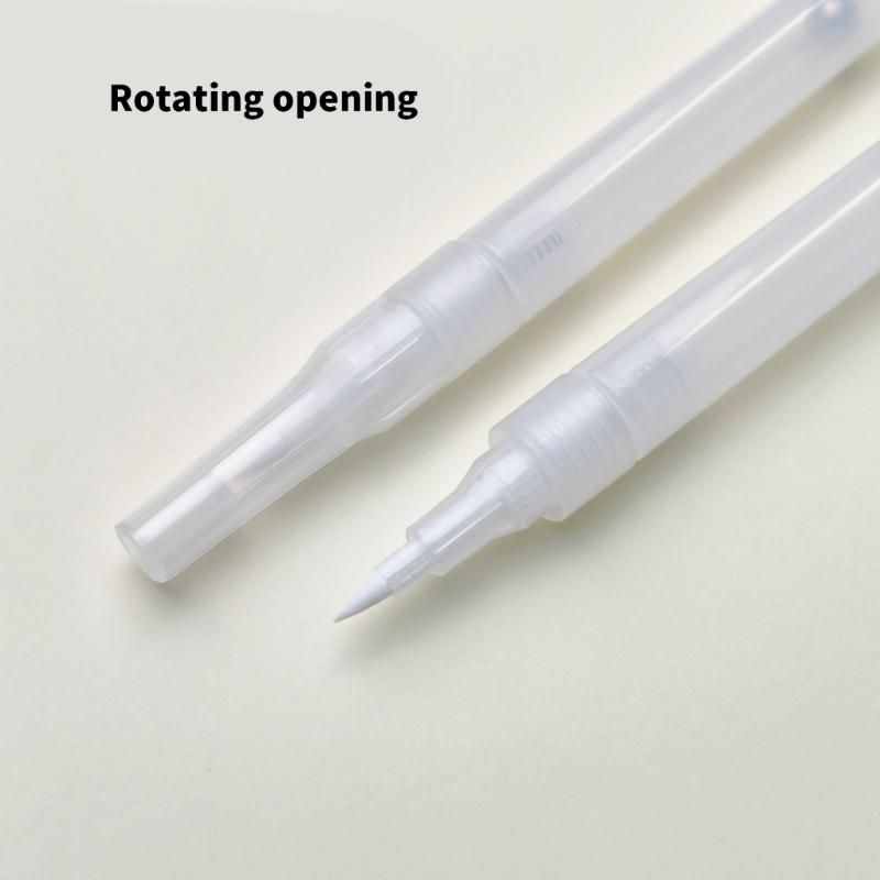 6Pcs Refillable Empty Brush Pen Clear Empty Paint Pen Acrylics Empty Marker For Painting on Paper Wood Ceramic Metal