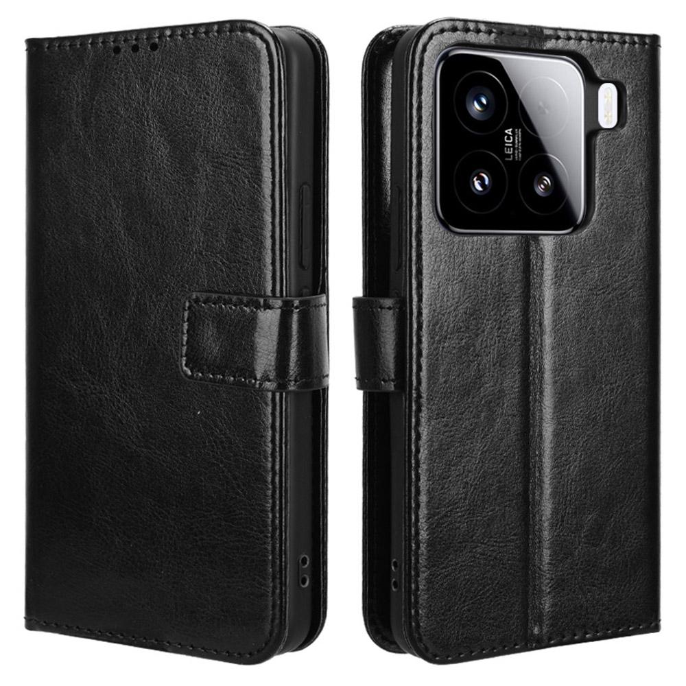 Für Xiaomi 15 Pro Hülle Crazy Horse Textur PU Leder Handy Brieftaschenhülle