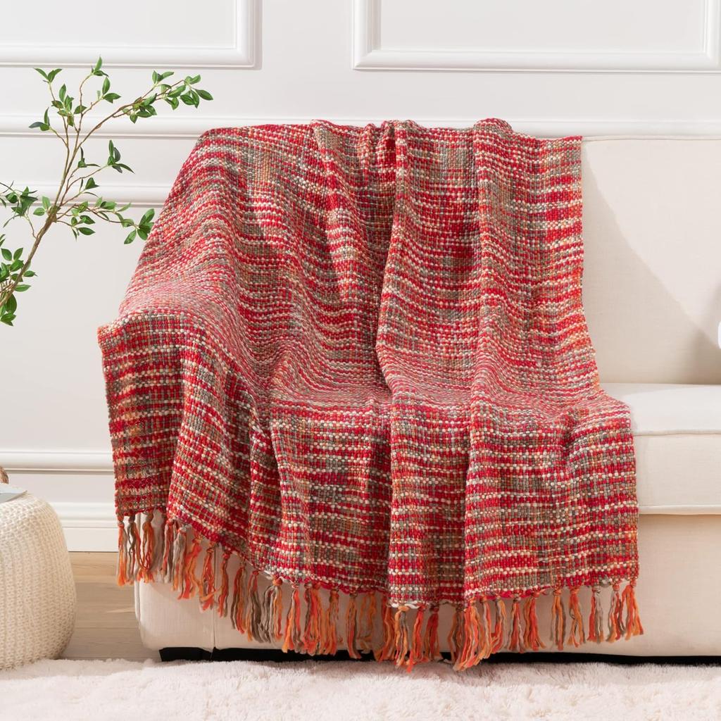Throw Blanket for Couch Bed, Throw Blanket for Spring Summer, Colorful Boho Throw Blanket for Home Decor, Indoor and Outdoor Throw Blankets,127x152cm