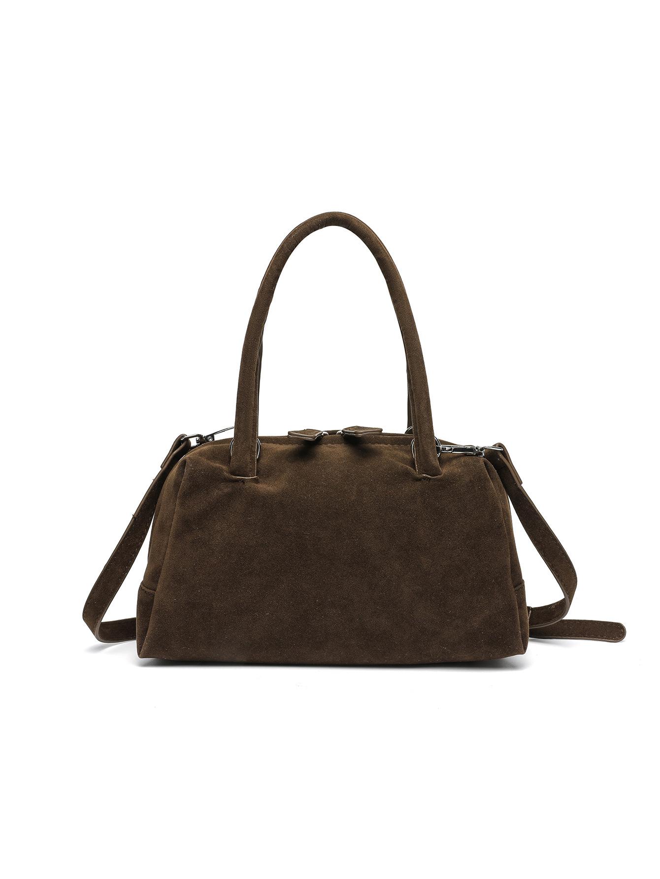 

Fashion Faux Suede Shoulder Bag Top Handle Women s Handbags Matte Texture Crossbody Bags for Women Dot Pillow Bag Flap Purses