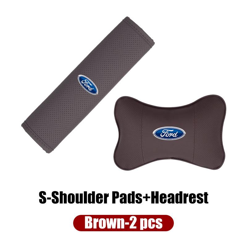 KLKY5 For Ford Soft Car Headrest Cushion Seat Belt Shoulder Protector Cover Focus Mk2 Mk3 Mk4 Fiesta Ranger Mondeo S-MAX Kuga
