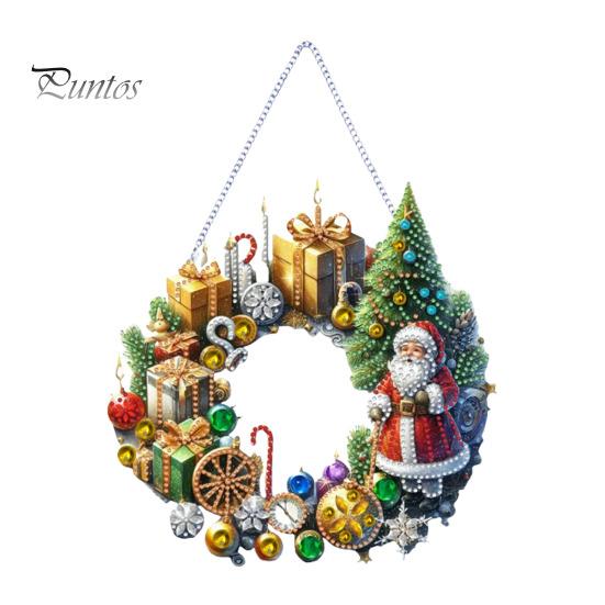 Vánoční přívěsek z drahokamu Závěsný Santa Sněhulák Ozdoba na strom DIY Oboustranné umění z drahokamu na stěnu Dveře Okno Dekorace krbu
