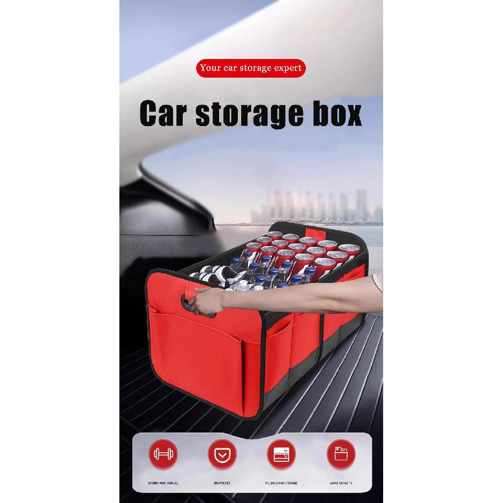 Large Collapsible Trunk Organizer with Multi Pockets Compartments Storage Organizer for Car SUV Minivan