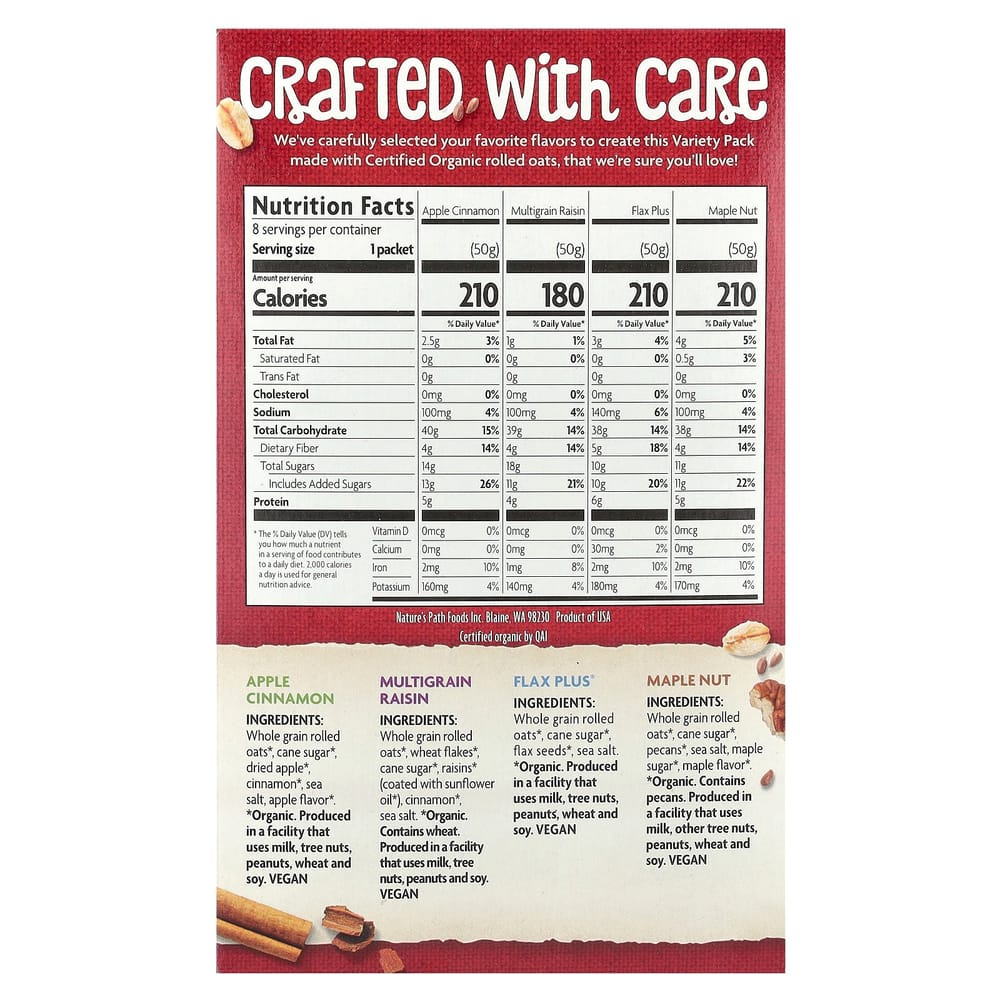 Nature's Path Instant Oatmeal Variety Pack 400g (14oz)