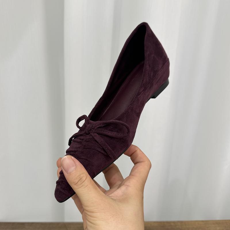 Fashion SUOJIALUN New Brand Women Flat Shoes Fashion Pointed Toe Pleated Shallow Slip On Single Shoes Increases Internal Dress Boat Shoe