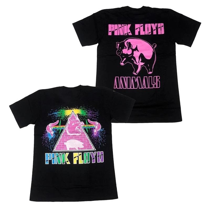 Harajuku Hip Hop Streetwear Top Pink Floyd Print T-shirt Men Women Oversized Y2k Cotton Hip Hop T-shirt Short SleeveTee Clothes